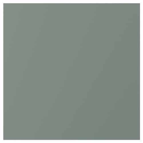 Quadratische NICKEBO Platte in grau-grüner, glatter Folienoberfläche.