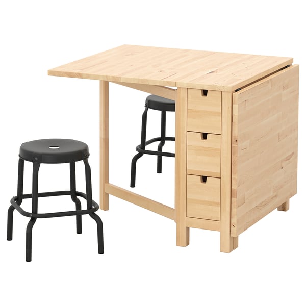 NORDEN / RÅSKOG Tisch + 2 Hocker - Birke, schwarz - IKEA ...