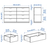 Abbildung mit Maßen für das Produkt: NORDLI.