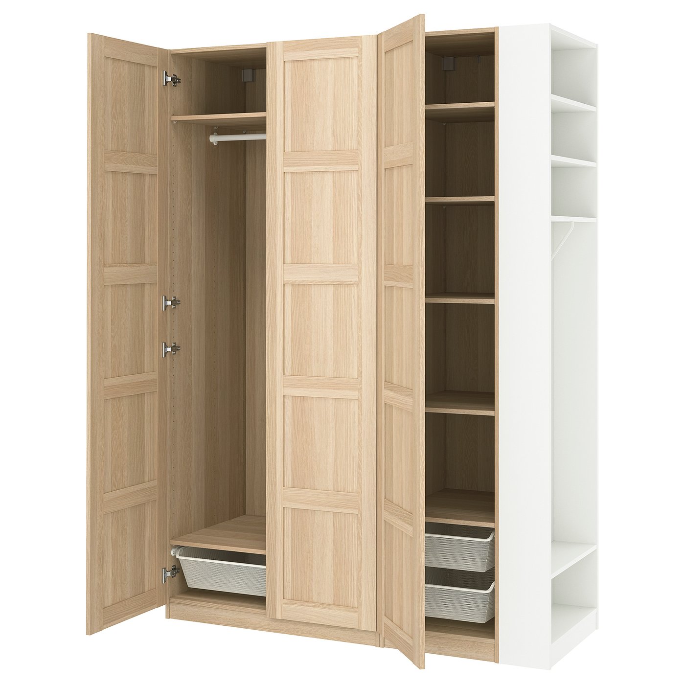 IKEA PAX / BERGSBO Schrankkombination Eicheneff wlas Eicheneff wlas/weiß 150x60x236 cm
