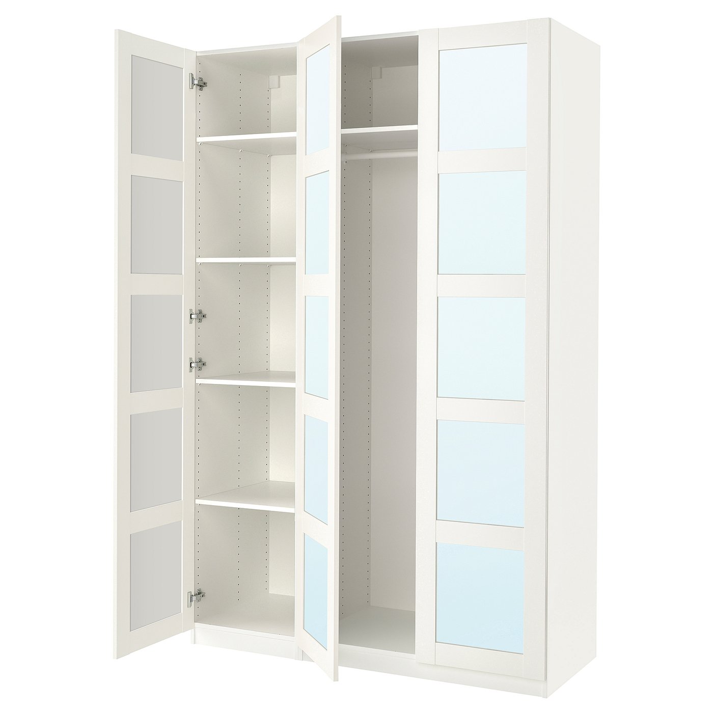 IKEA PAX / BERGSBO Schrankkombination weiß/Spiegelglas 150x60x236 cm