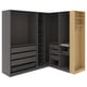 PAX Eckkleiderschrank, dunkelgrau dunkelgrau/Eichenachbildung, 231/161x201 cm