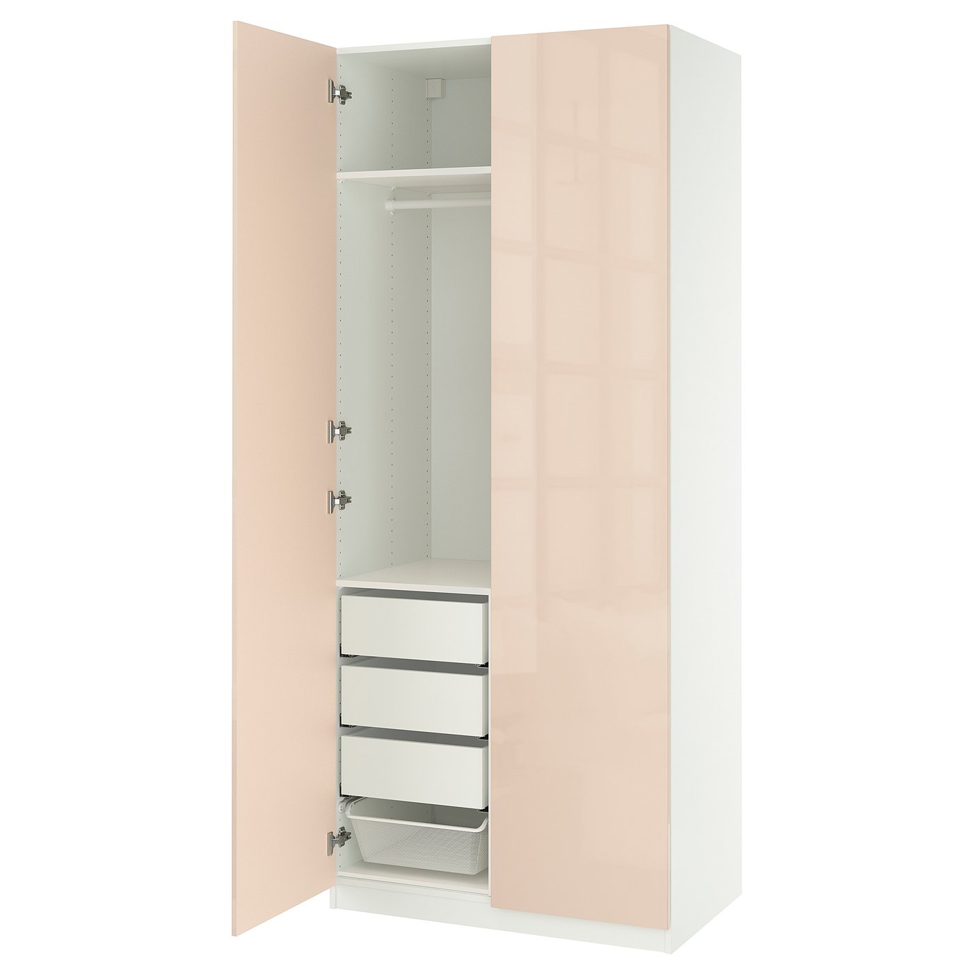 IKEA PAX / FARDAL Schrankkombination weiß/Hochglanz hellorange 100x60x236 cm