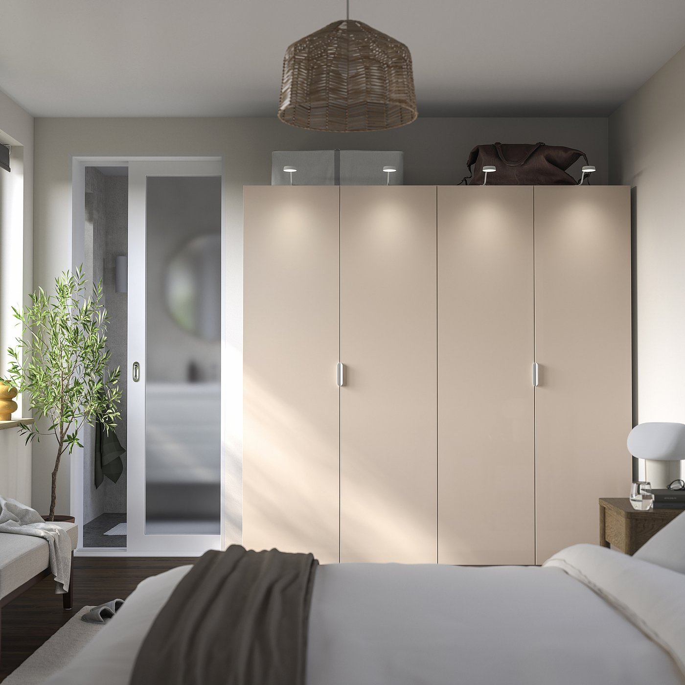 Thumbnail - IKEA PAX / FARDAL Schrankkombination weiß/Hochglanz hellorange 200x60x201 cm