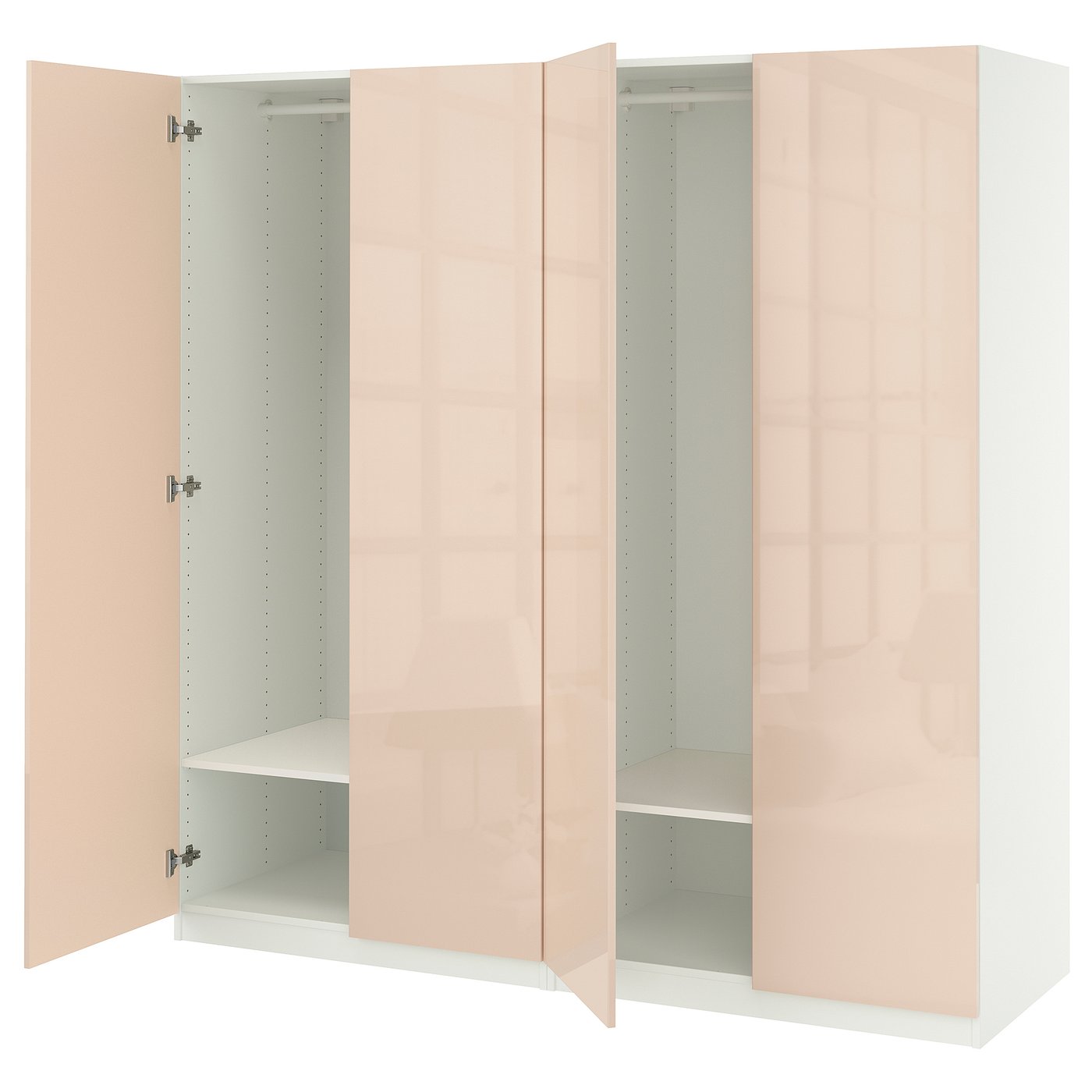 IKEA PAX / FARDAL Schrankkombination weiß/Hochglanz hellorange 200x60x201 cm
