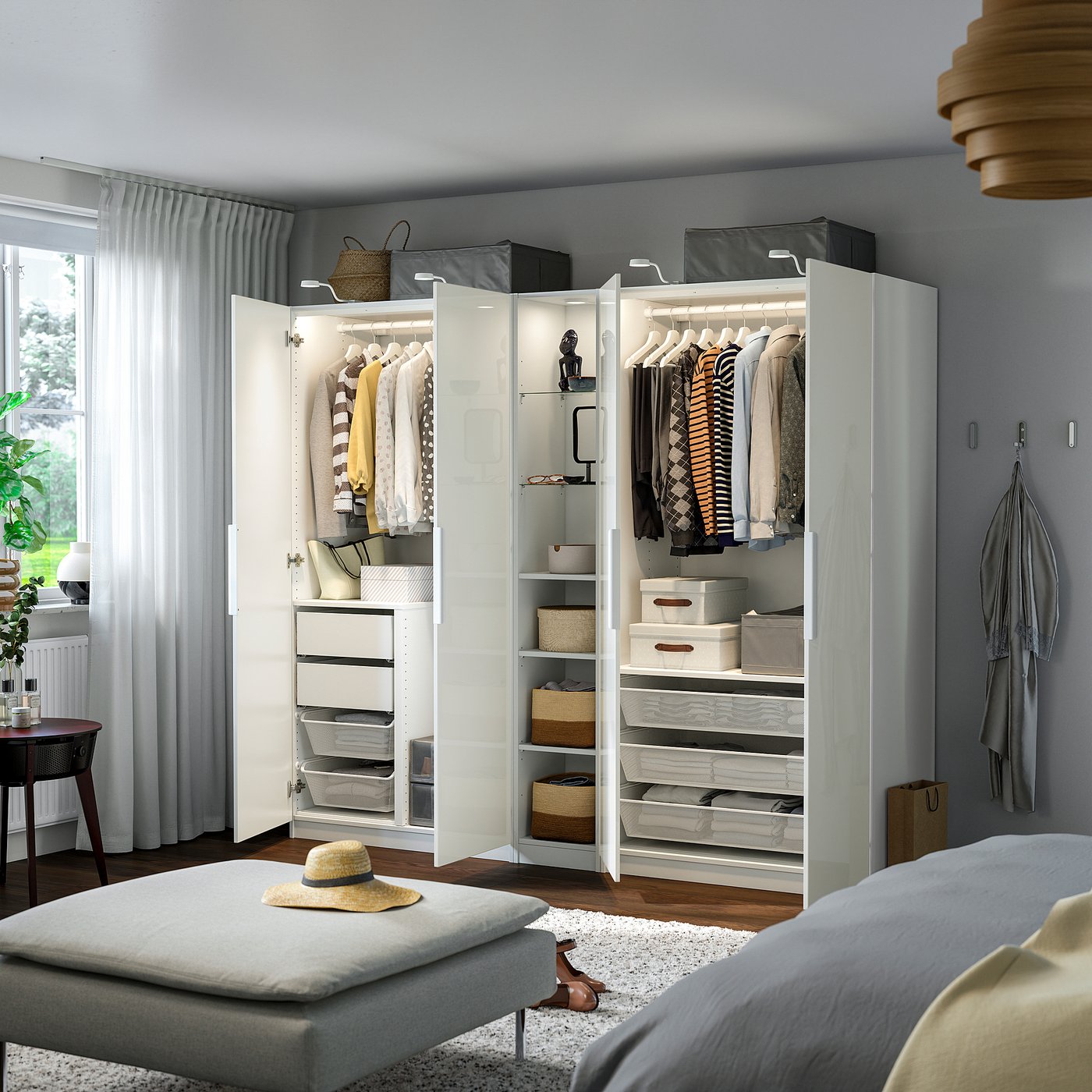 Thumbnail - IKEA PAX / FARDAL Schrankkombination weiß Hochglanz/weiß weiß 235x60x201 cm