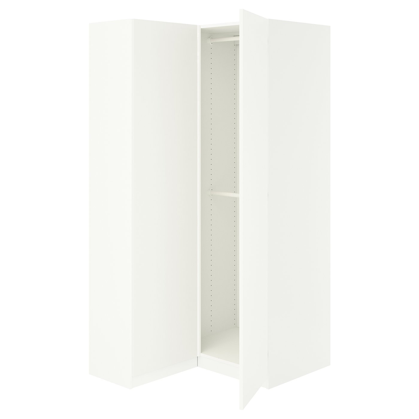 IKEA PAX / FORSAND Eckkleiderschrank weiß/weiß 111/88x201 cm
