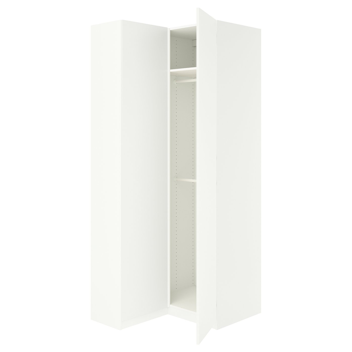 IKEA PAX / FORSAND Eckkleiderschrank weiß/weiß 111/88x236 cm