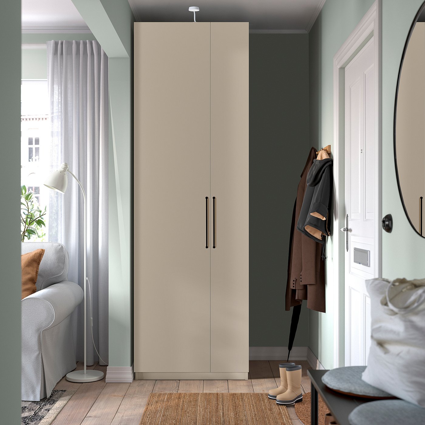 Thumbnail - IKEA PAX / FORSAND Schrankkombination graubeige/graubeige 75x60x236 cm