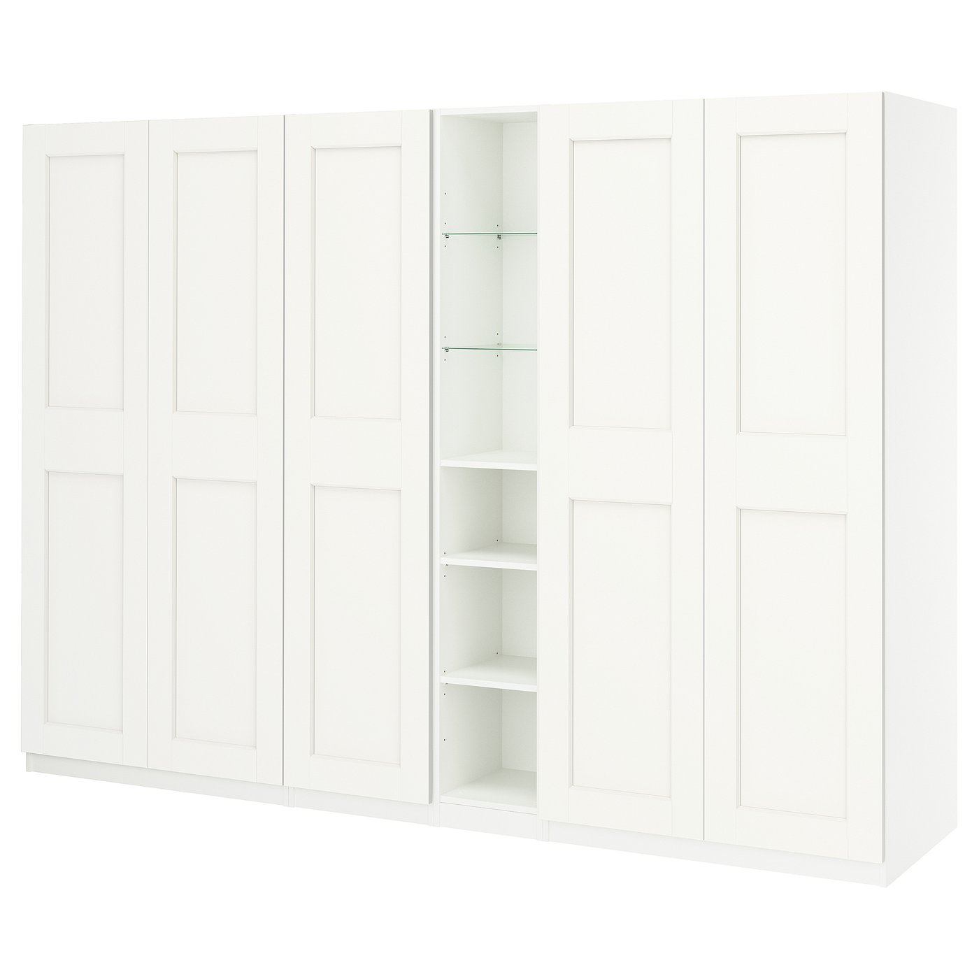 IKEA PAX / GRIMO Schrankkombination weiß weiß/weiß 285x60x201 cm