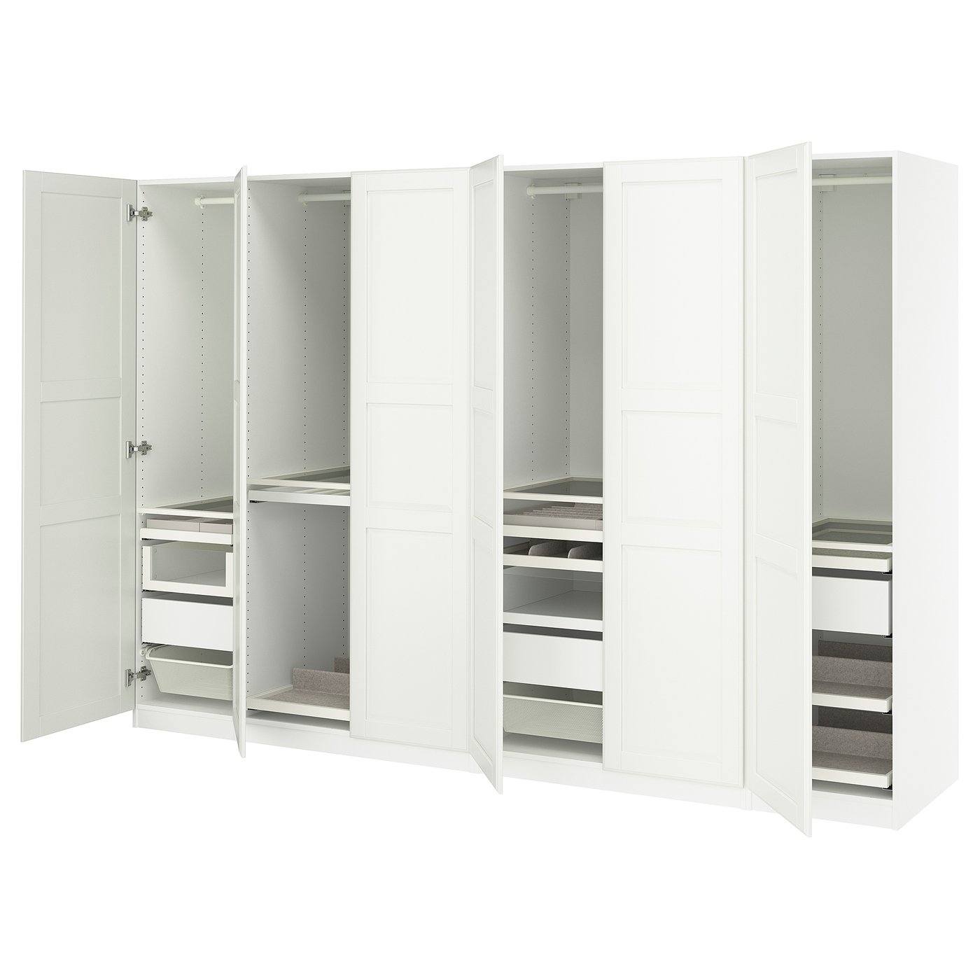 IKEA PAX / TYSSEDAL Schrankkombination weiß/weiß 300x60x201 cm