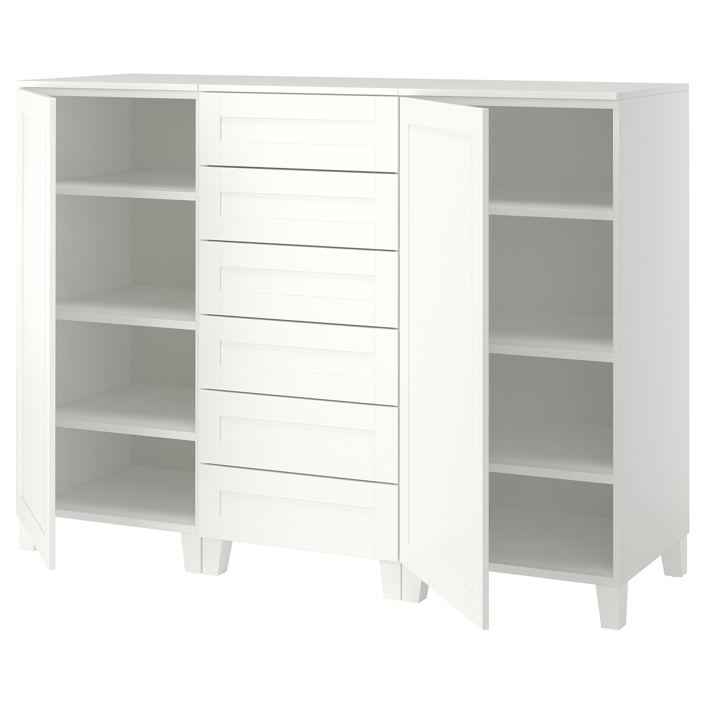 IKEA PLATSA Schrank mit Türen+Schubladen weiß/SANNIDAL weiß