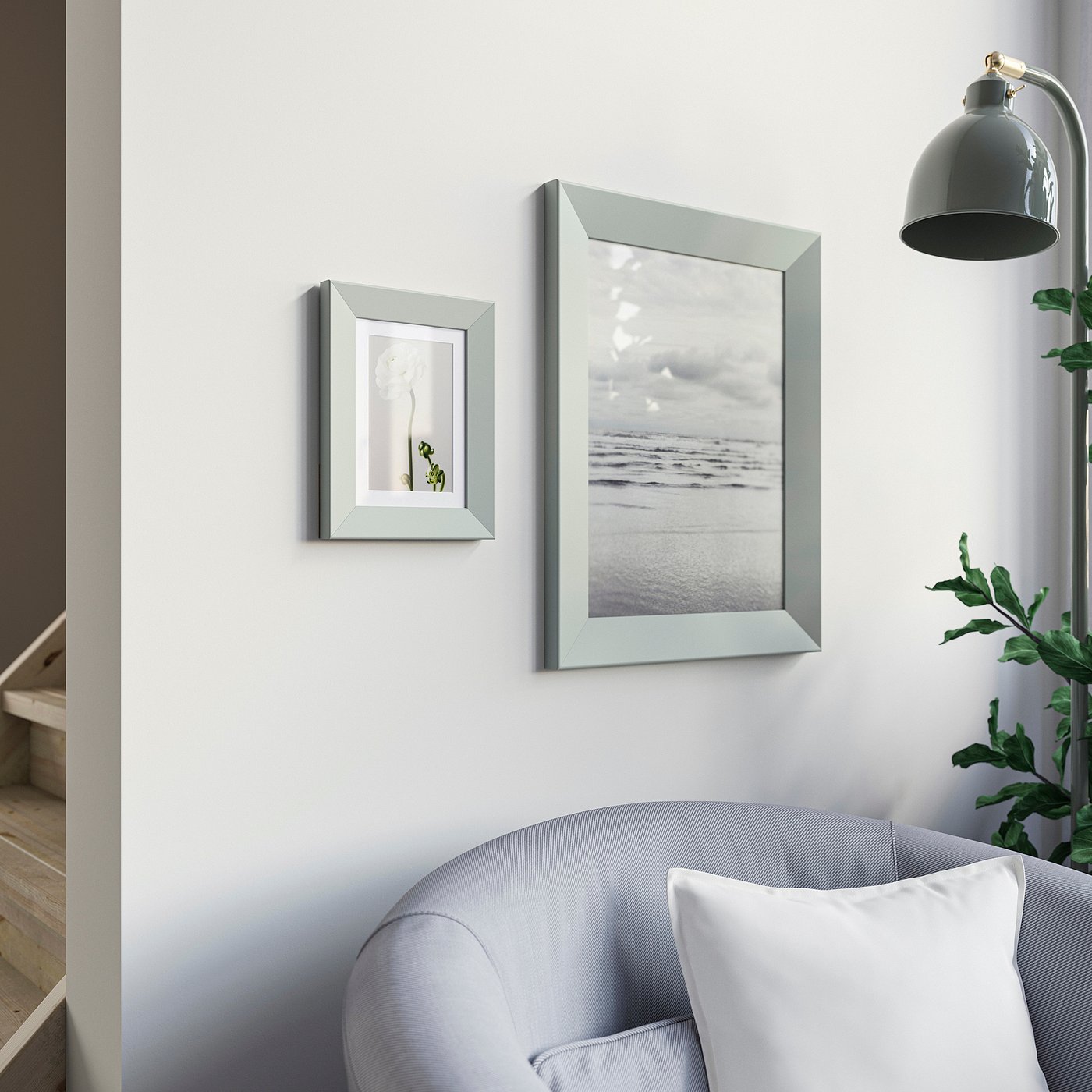 Thumbnail - IKEA PLOMMONTRÄD Rahmen blasses Graugrün 13x18 cm