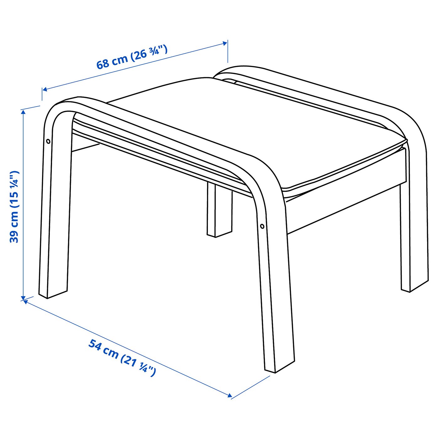 Thumbnail - IKEA POÄNG Hocker Eichenfurnier weiß lasiert/Hillared beige Hillared beige