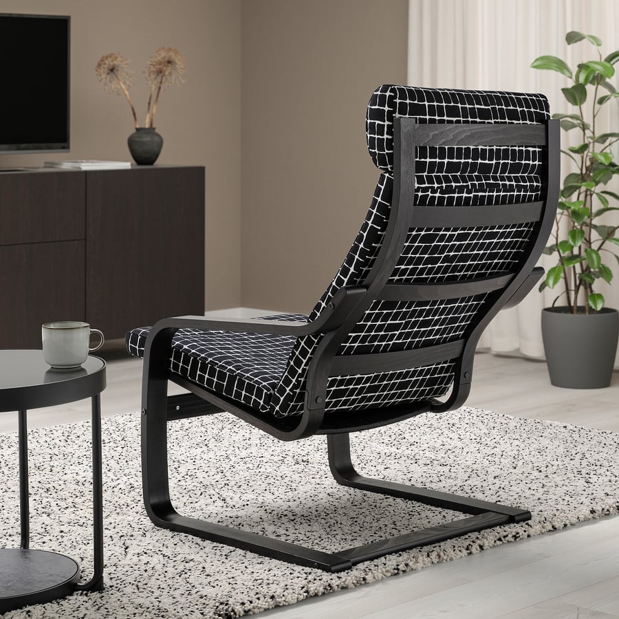 POÄNG Sessel und Hocker, Storudden weiß/schwarz IKEA Deutschland