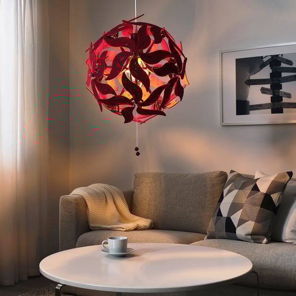 RAMSELE Hängeleuchte, Blume/dunkelrot, 43 cm - IKEA Deutschland