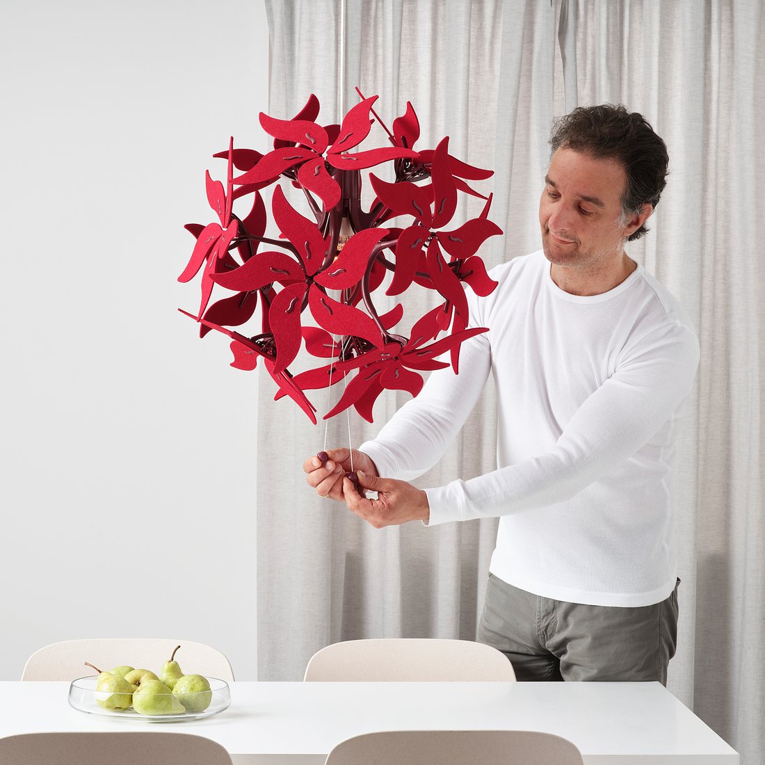 RAMSELE Hängeleuchte, Blume/dunkelrot, 43 cm - IKEA Deutschland