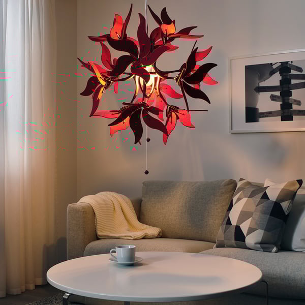 Ramsele Hangeleuchte Blume Dunkelrot Ikea Deutschland