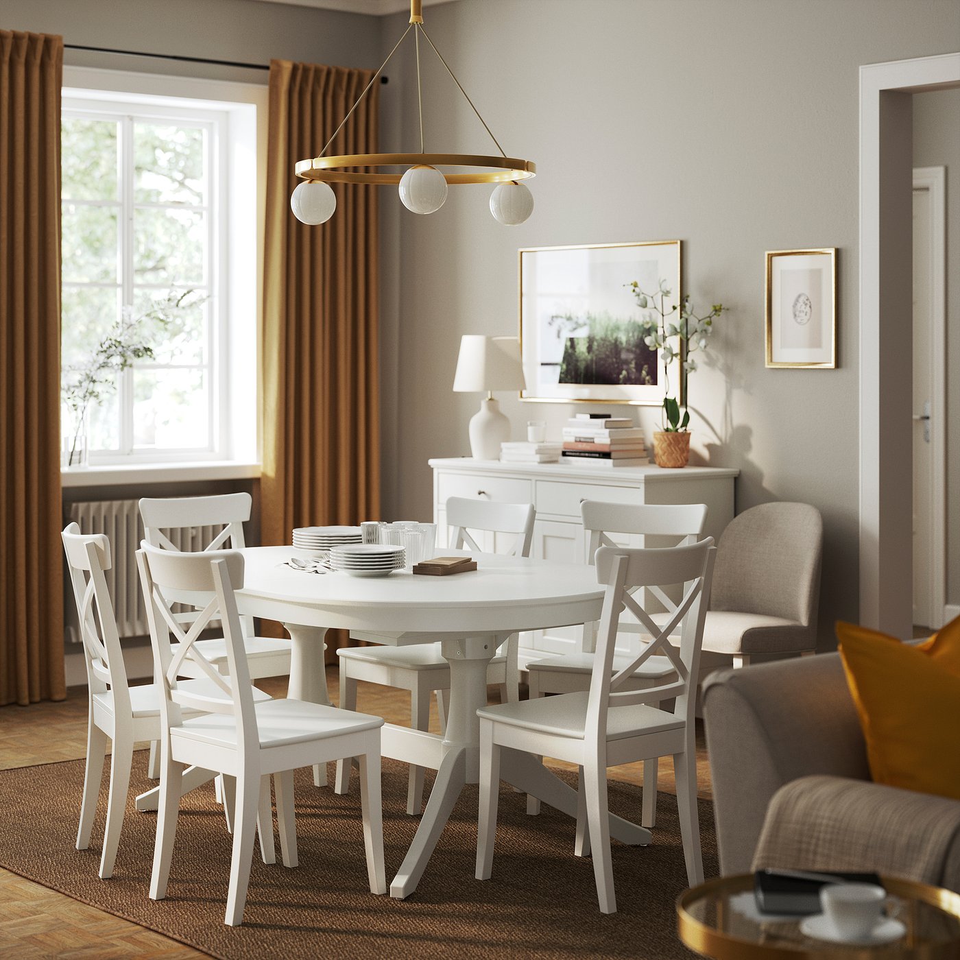 Thumbnail - IKEA ROSENTORP Ausziehtisch weiß