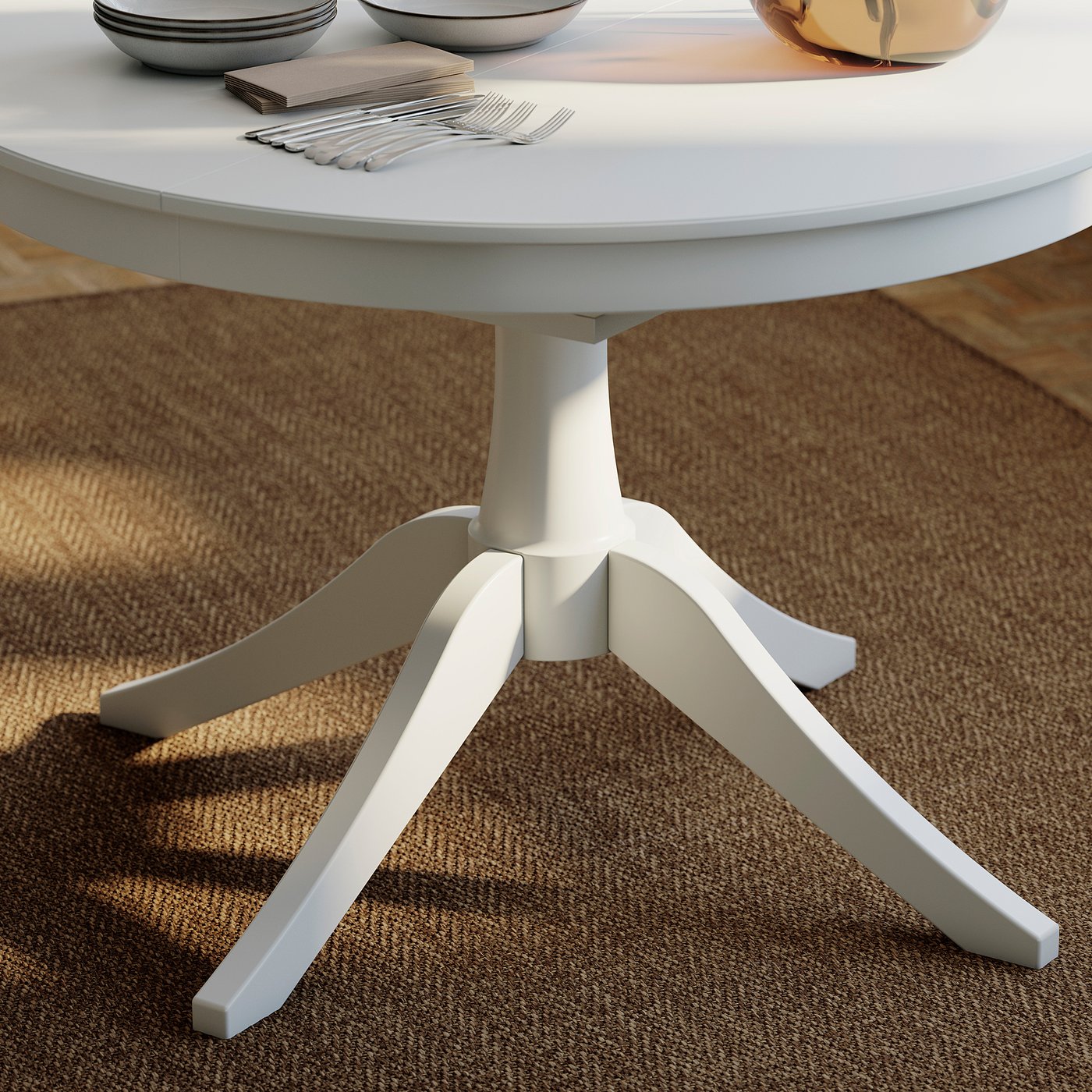 Thumbnail - IKEA ROSENTORP / NÄSINGE Tisch und 4 Stühle weiß/Tibbleby beige/grau weiß