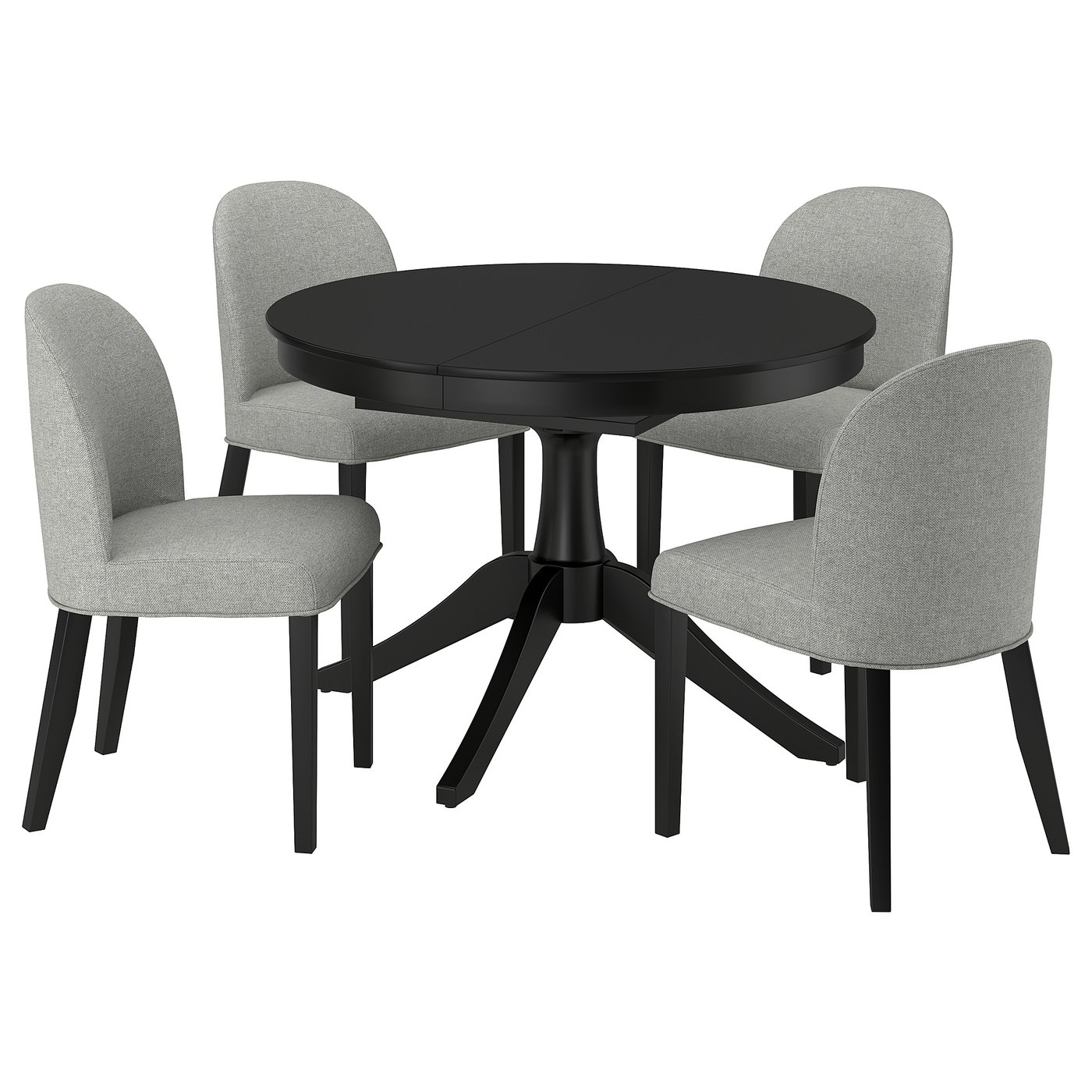 IKEA ROSENTORP / ROSENTORP Tisch und 4 Stühle schwarz/Tibbleby beige/grau schwarz
