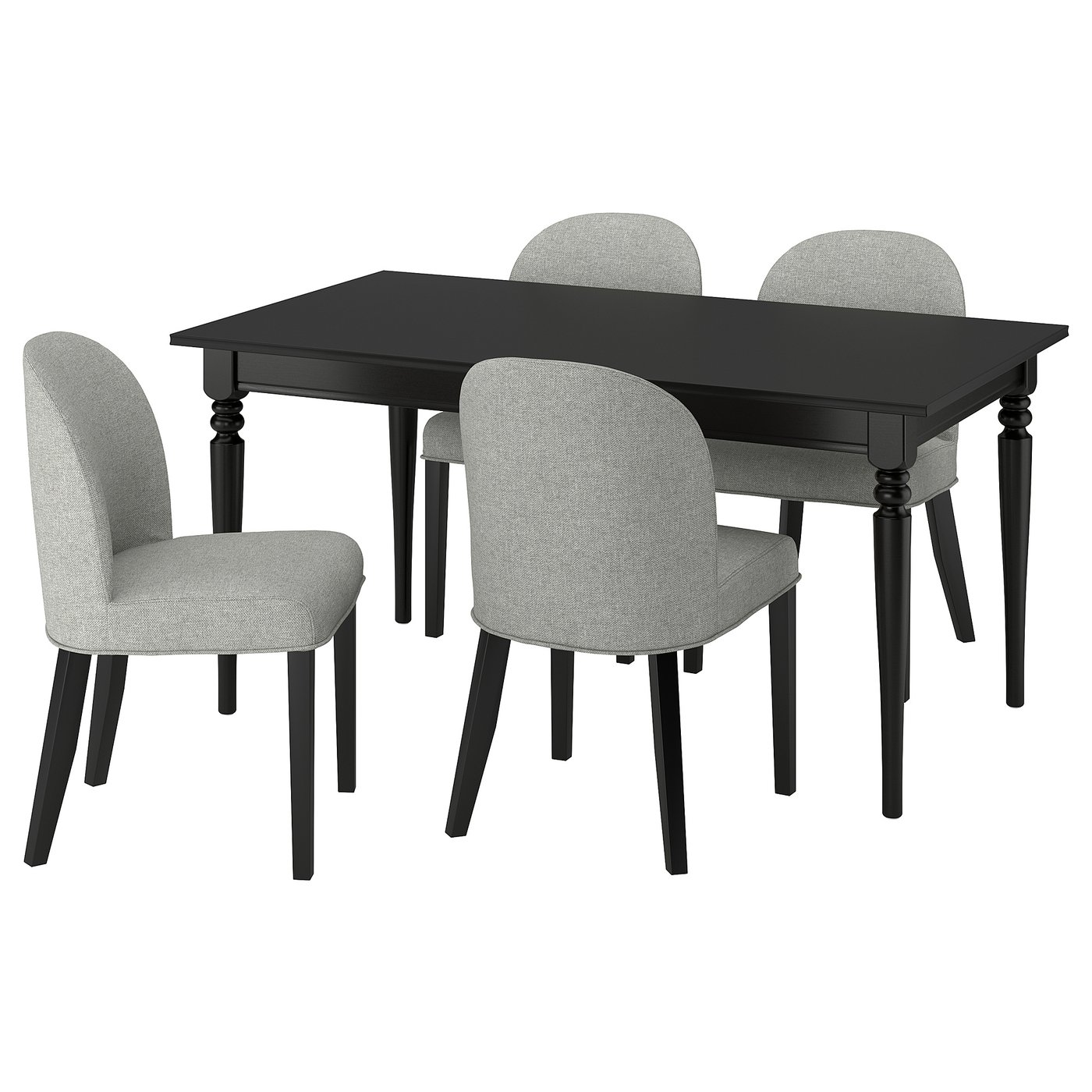 IKEA ROSENTORP / ROSENTORP Tisch und 4 Stühle schwarz/Tibbleby beige/grau schwarz