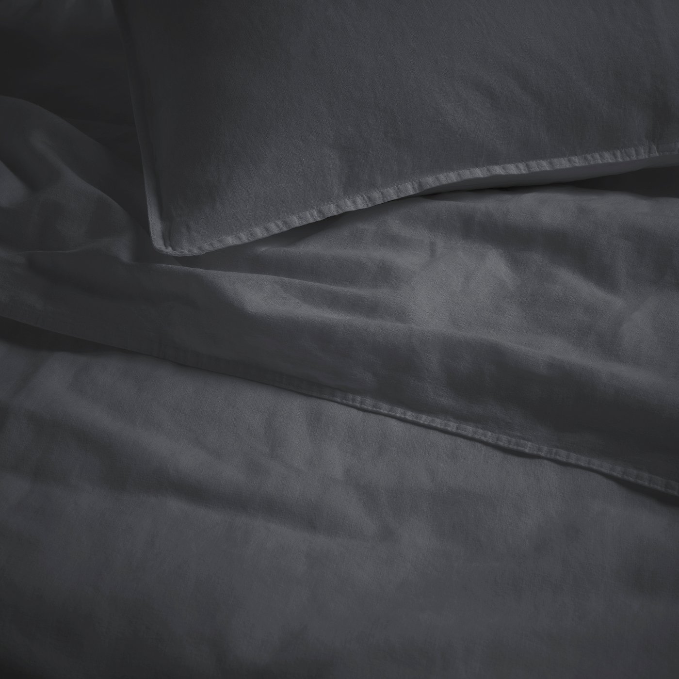 Thumbnail - IKEA RUNDHAGTORN Bettwäsche-Set, 3-teilig anthrazit 240x220/80x80 cm
