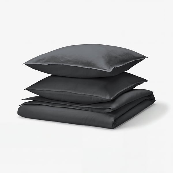 RUNDHAGTORN Bettwäsche-Set, 3-teilig, anthrazit, 240x220/80x80 cm