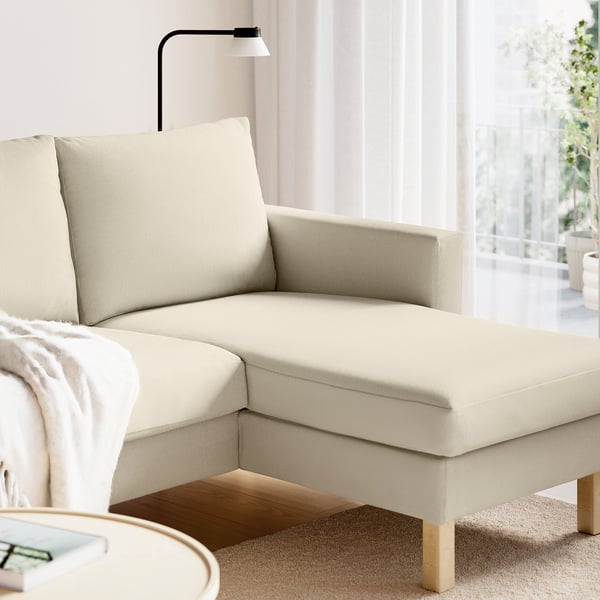 SALTSJÖBADEN 3er-Sofa mit Récamiere, Fridtuna hellbeige