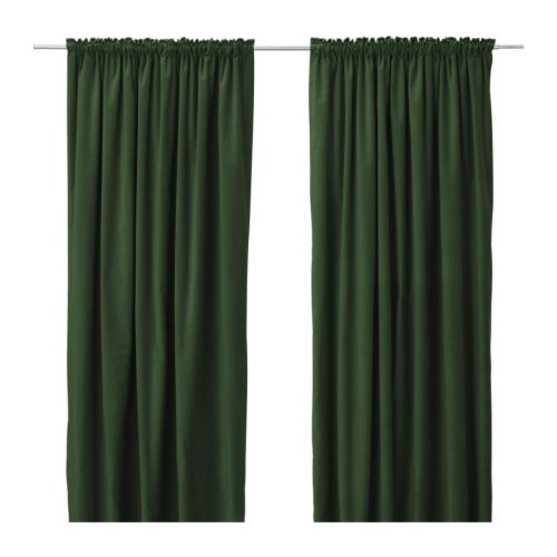 IKEA Gardinen/Vorhänge SANELLA Baumwollsamt grün- NEU! | eBay