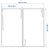 SANELA 2 Gardinenschals, dunkelblau/mit Gardinenband, 140x250 cm