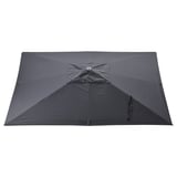Graues SEGLARÖ Sonnenschirmdach, quadratische Form, aus UPF 50+ Polyester für UV-Schutz.