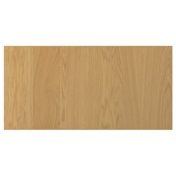 Eine SINARP Holzplatte aus Eiche mit Massivholzkante, natürlicher Oberfläche und rechteckiger Form.