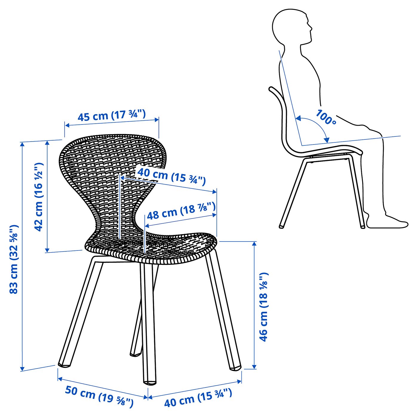 Thumbnail - IKEA SKÅLSTA Stuhl Rattan/profiliertes Metall/schwarzgrau