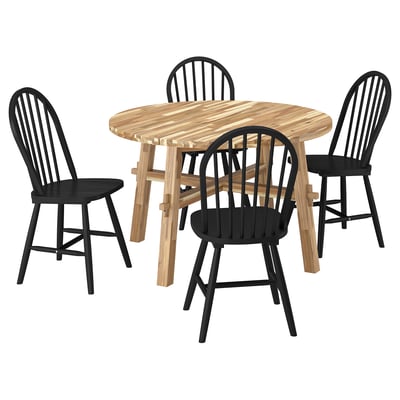 SKOGSTA / SKOGSTA Tisch und 4 Stühle, Akazie/schwarz, 120 cm