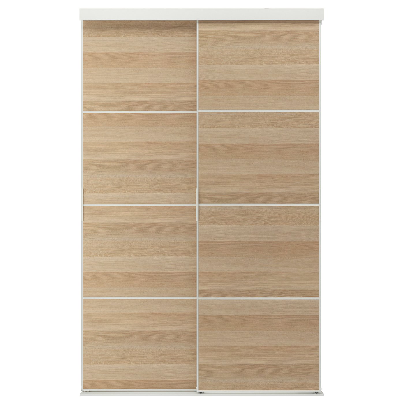 IKEA SKYTTA / MEHAMN Schiebetür-Kombination weiß/doppelseitig Eicheneff wlas 152x240 cm