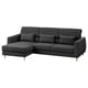 SLATORP 3er-Sofa, mit Récamiere links dunkelgrau