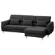 SLATORP 3er-Sofa, mit Récamiere rechts dunkelgrau