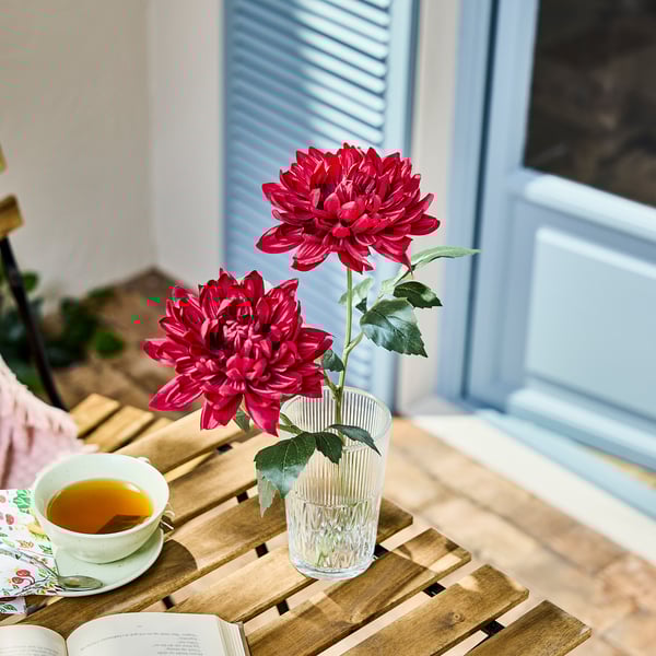 SMYCKA Kunstblume, drinnen/draußen Dahlie/rot, 67 cm