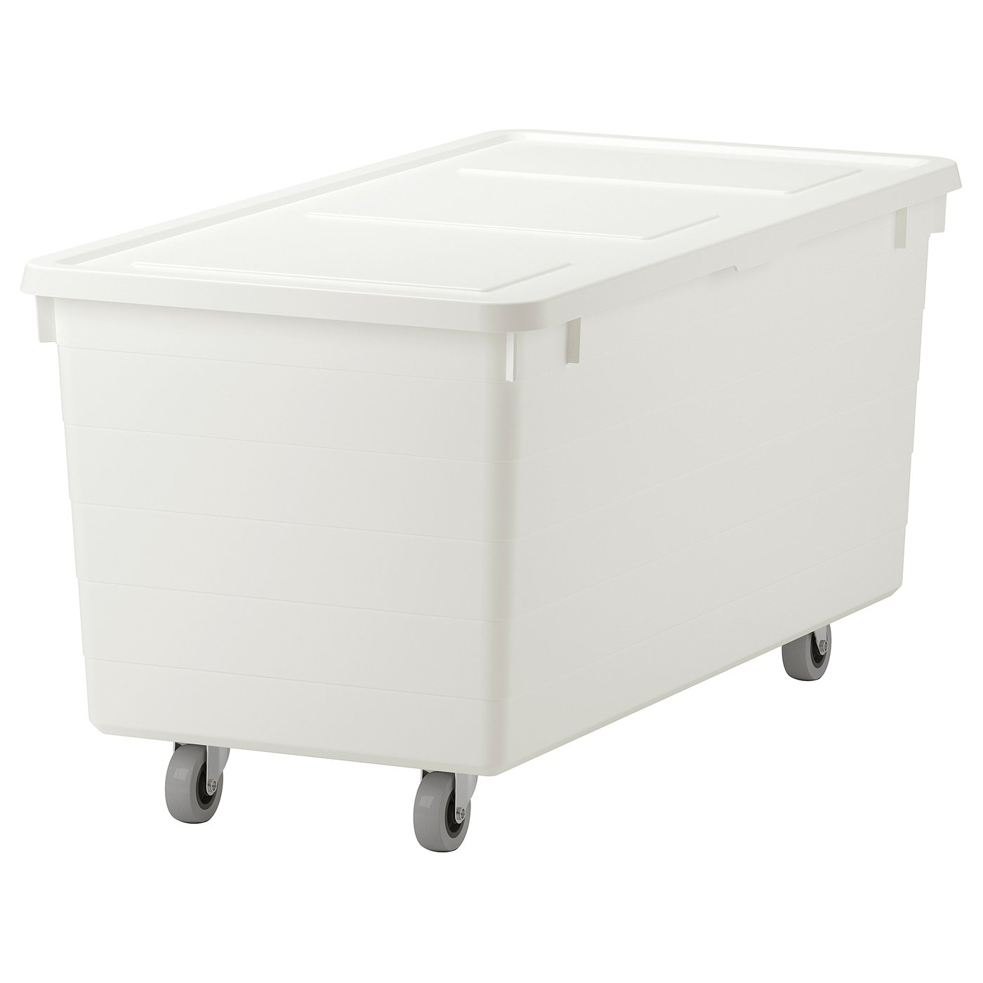 IKEA SOCKERBIT Kasten/Deckel auf Rollen weiß 38x76x37 cm