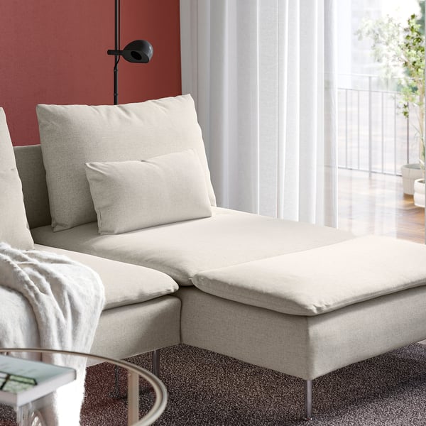 SÖDERHAMN 2er-Sofa, mit Récamiere/Gunnared beige