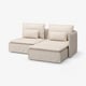 SÖDERHAMN 2er-Sofa, mit Récamiere mit Armlehne/Gransel natur