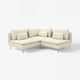 SÖDERHAMN cremefarbenes Ecksofa, modernes Design, 3-Sitzer mit Chaiselongue, cremefarbener Stoff, Metallbeine.