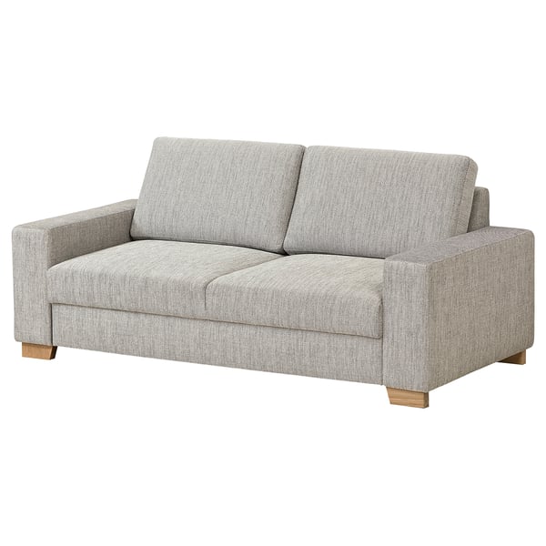SÖRVALLEN graues 2-Sitzer-Sofa, moderner skandinavischer Stil, Holzbeine, Baumwoll-Polyester-Stoff.