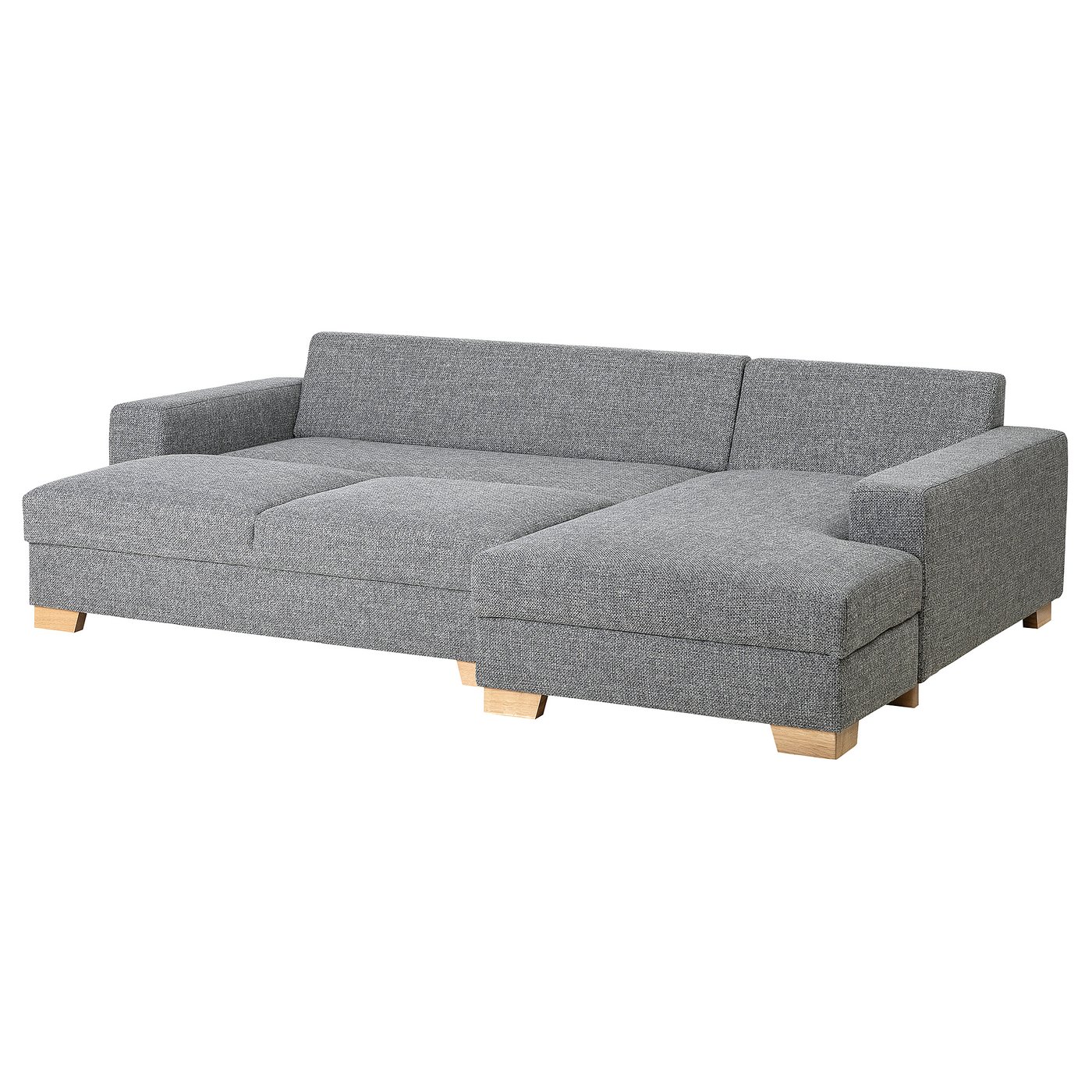 SÖRVALLEN 3er-Bettsofa mit Récamiere Grau/Schwarz
