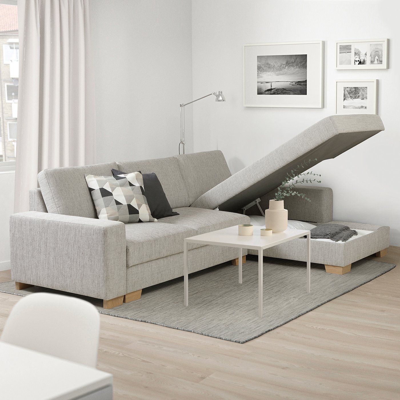 Thumbnail - IKEA SÖRVALLEN 4er-Sofa mit Récamiere rechts/Viarp beige/braun mit Récamiere rechts/Viarp beige/braun