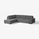 Graues, u-förmiges SÖRVALLEN-Sofa mit Chrombeinen. Minimalistisches Design in modernem Stoff.