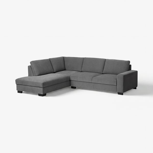 SÖRVALLEN graues U-förmiges Sofa, moderner minimalistischer Stil, weicher Stoff, 3 Abschnitte, Eckchaise.