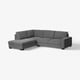 SÖRVALLEN graues U-förmiges Sofa, moderner minimalistischer Stil, weicher Stoff, 3 Abschnitte, Eckchaise.