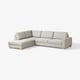 SÖRVALLEN hellgraues Ecksofa, modernes skandinavisches Design, L-förmig, helle Holzbeine.